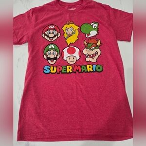 Nintendo Super Mario Bros T-Shirt Men’s M Red Yoshi Bowser Luigi Toad